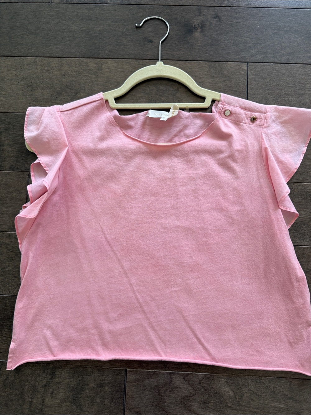 LoveShackFancy Light Pink Ruffle Sleeve Top
